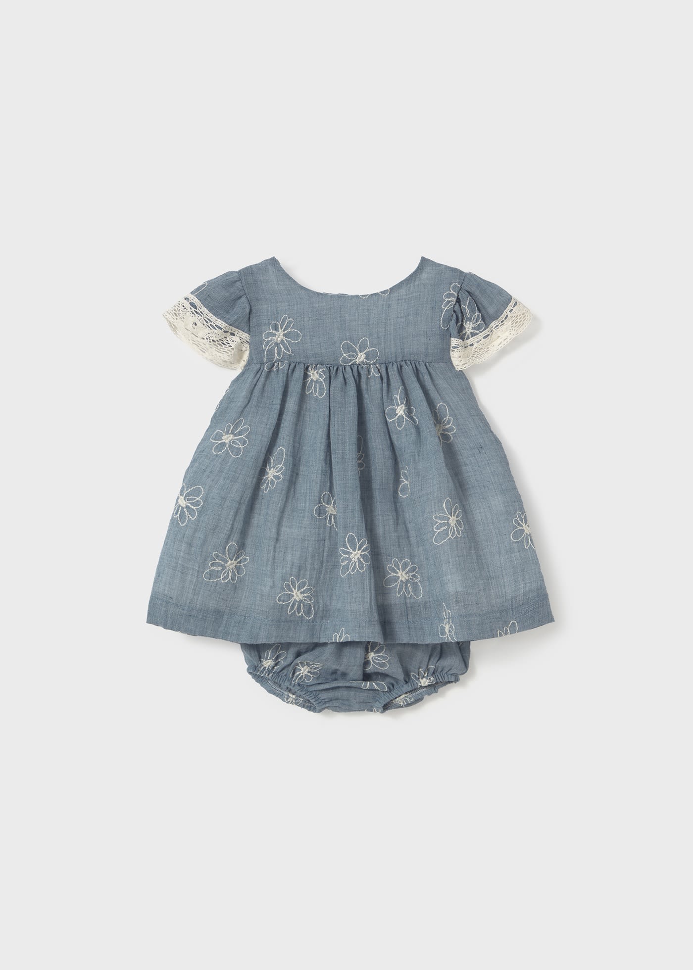 Kleid mit Windelhöschen bestickt Neugeborene