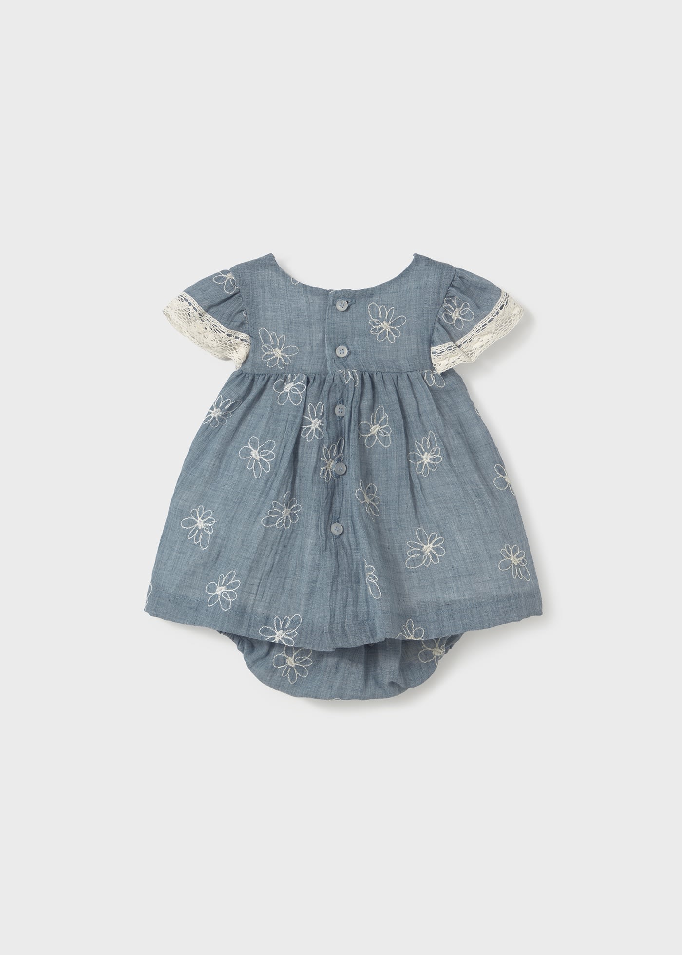 Kleid mit Windelhöschen bestickt Neugeborene