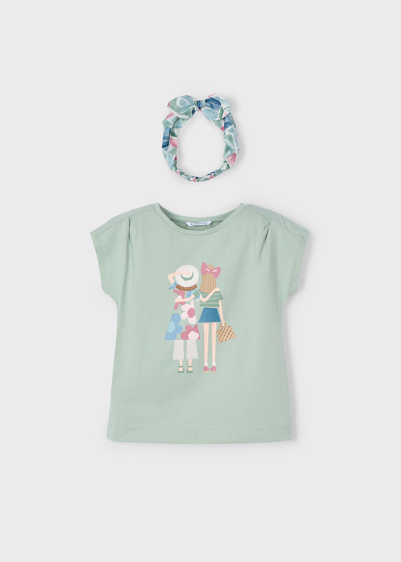 Camiseta con diadema estampada niña