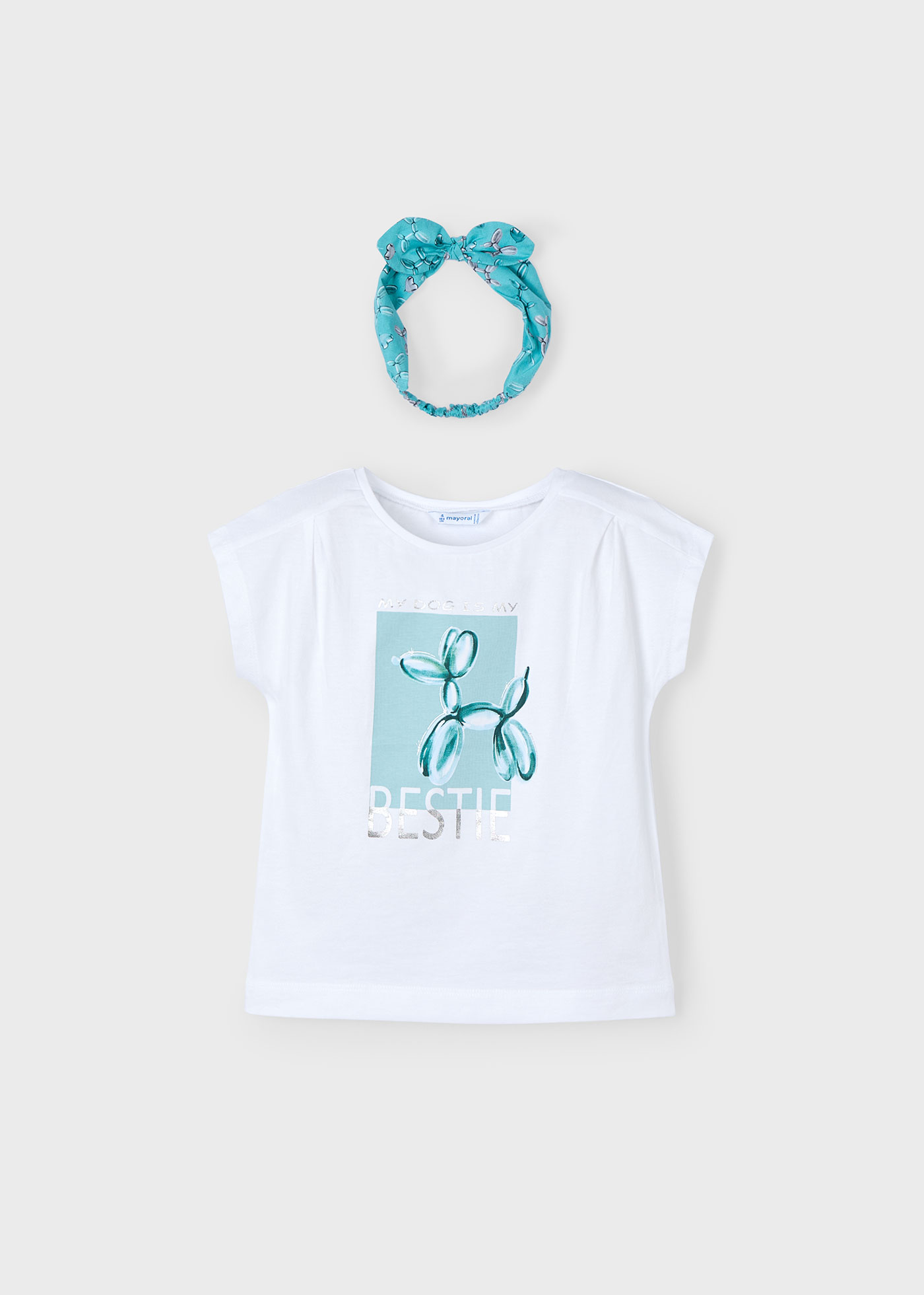 Camiseta con diadema estampada niña