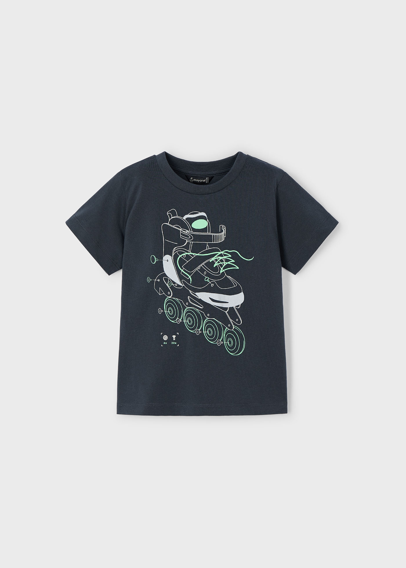 Boy glow in the dark roller skate t-shirt