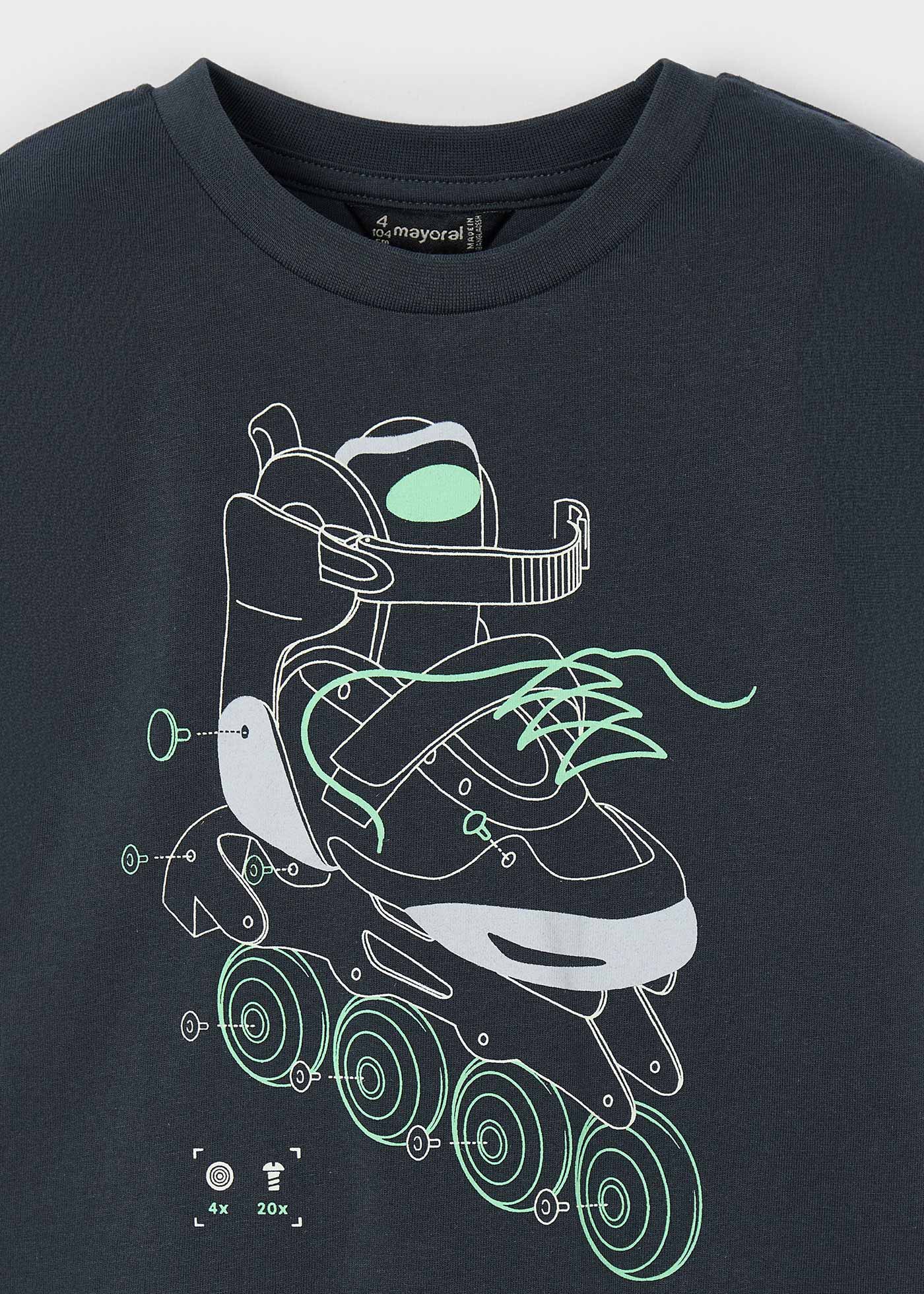 Boy glow in the dark roller skate t-shirt