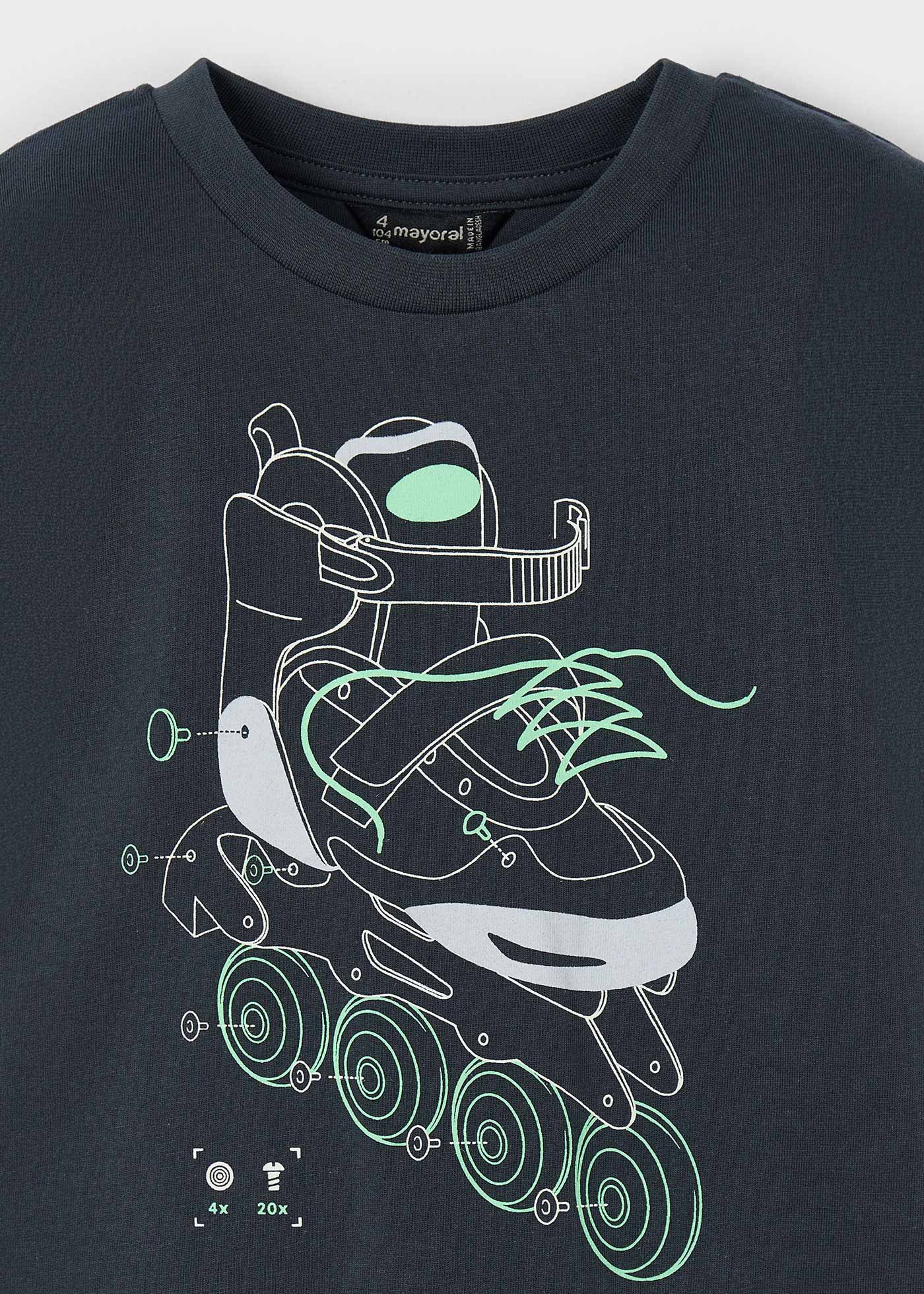 Tricou patine fosforescent baiat