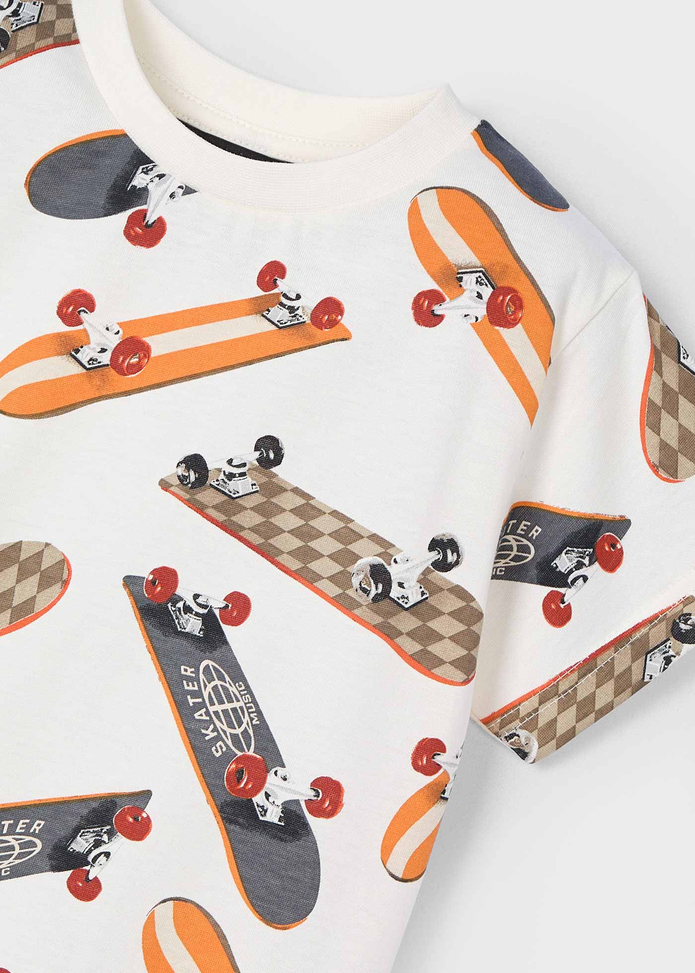 Boy Skateboard Print T-Shirt