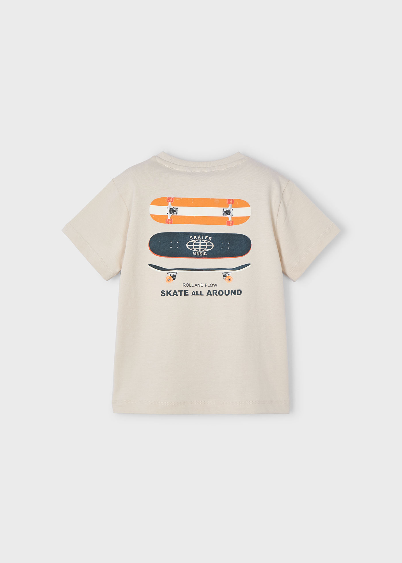 Camiseta estampado trasero monopatín niño