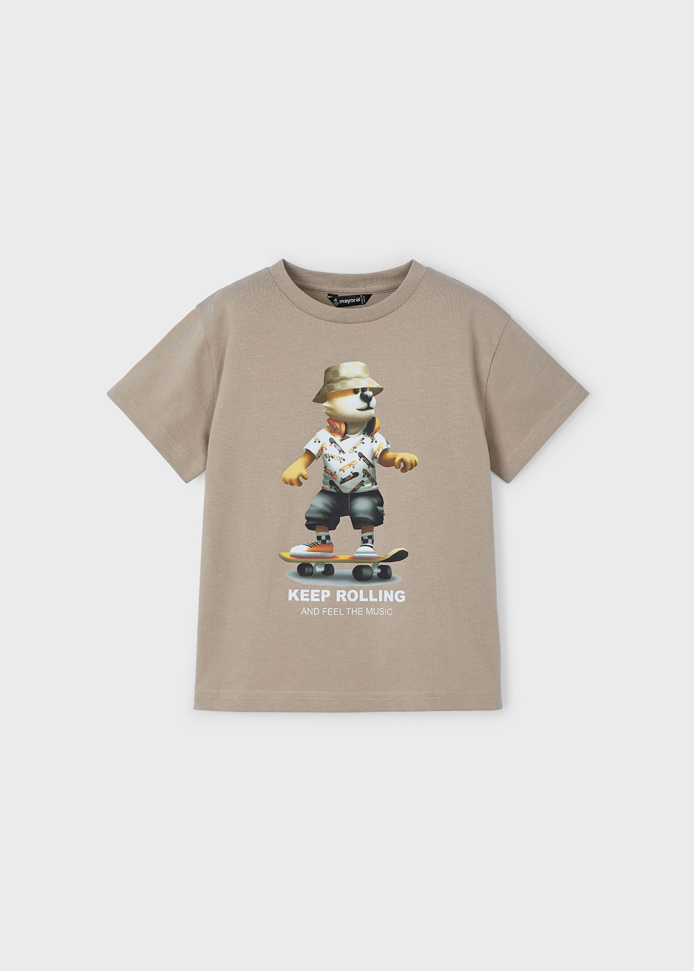 T-shirt animal skate menino