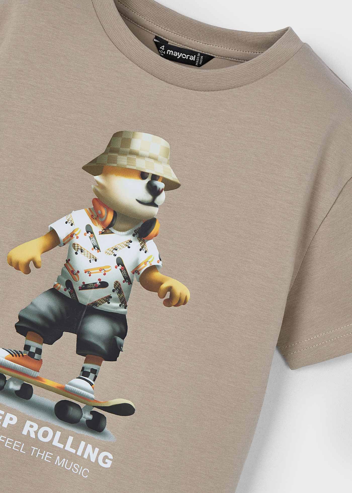 T-shirt animal skate menino