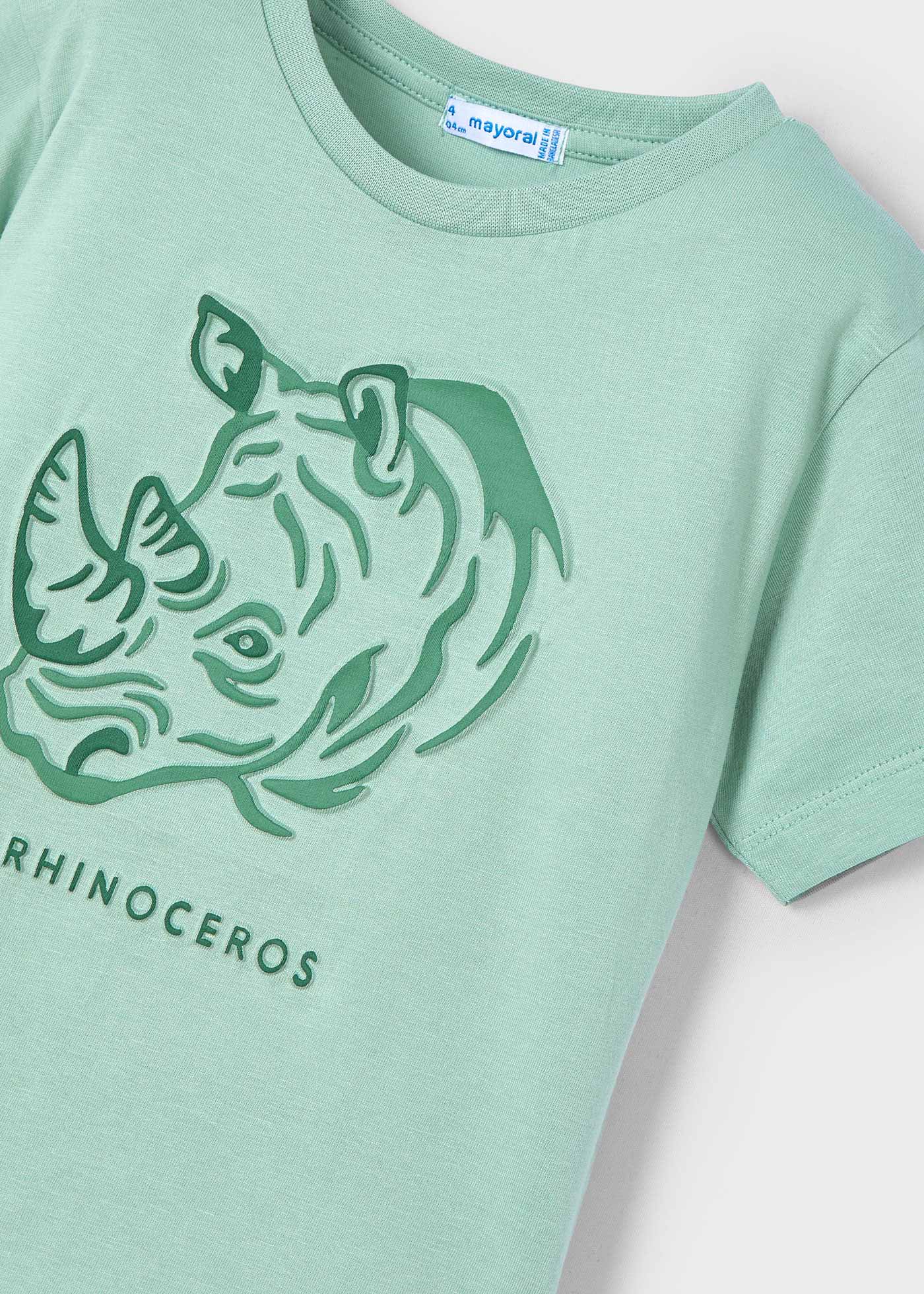 Boy T-Shirt with Embossed Rhino Design