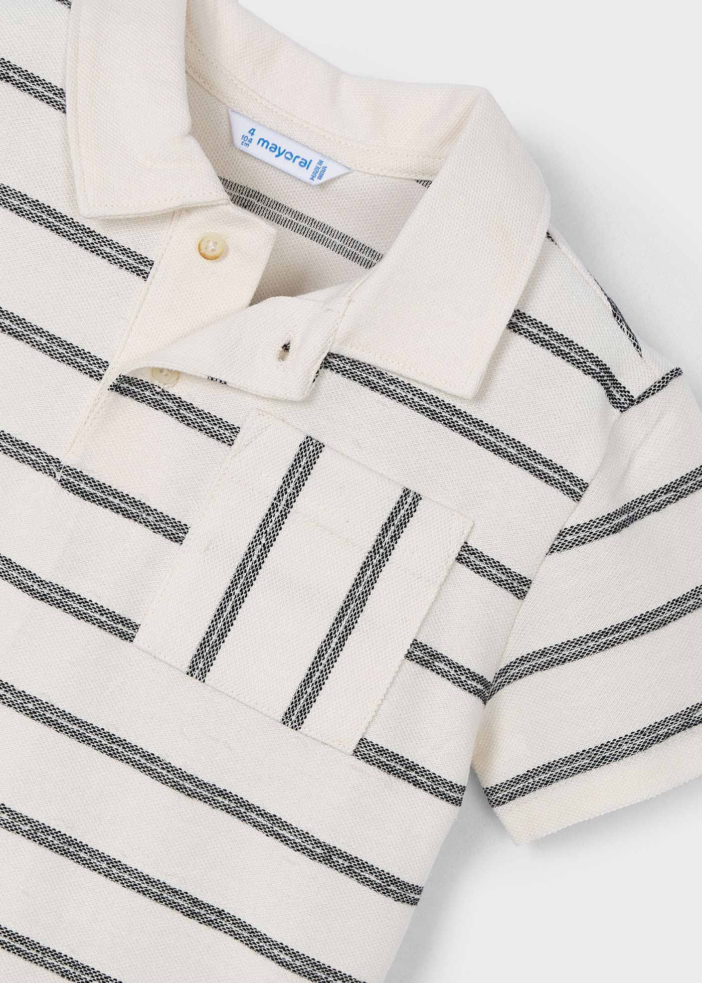 Boy striped polo shirt with pocket