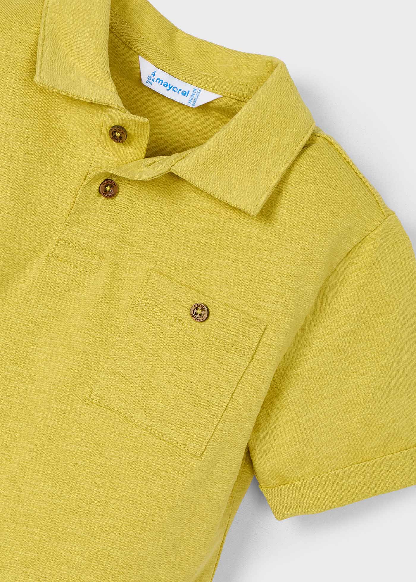 Boy lightweight fabric polo shirt with pocket