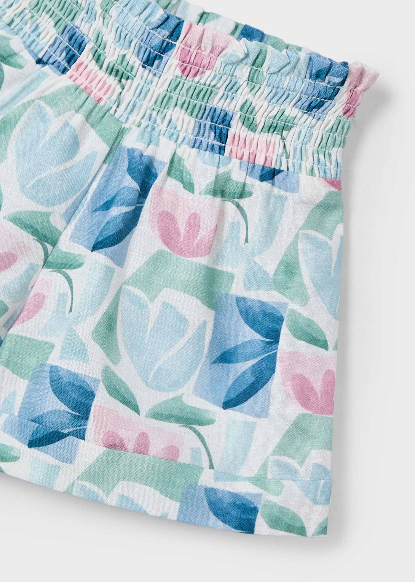 Pantalón corto flores geométricas niña