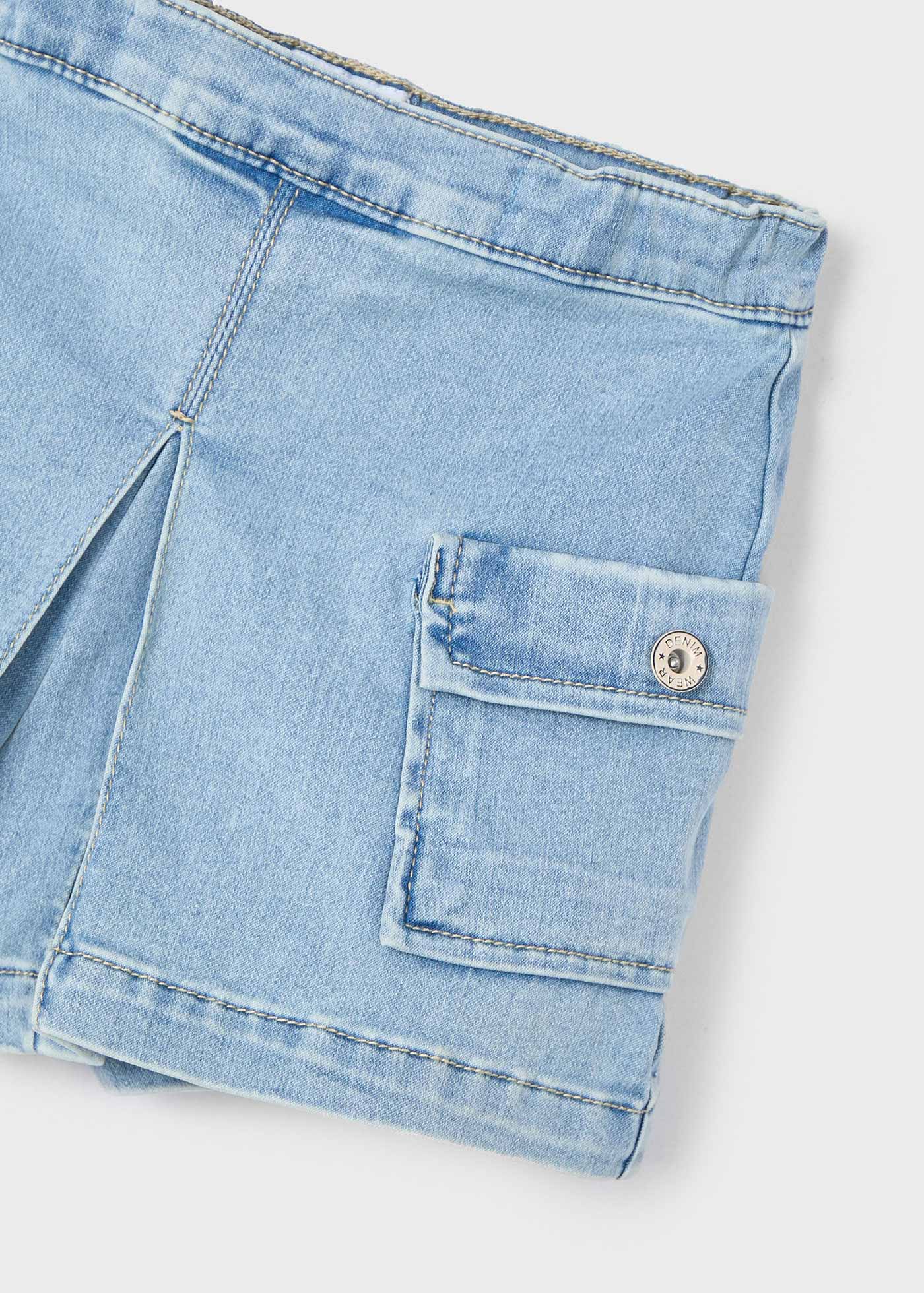 Short cargo en denim fille