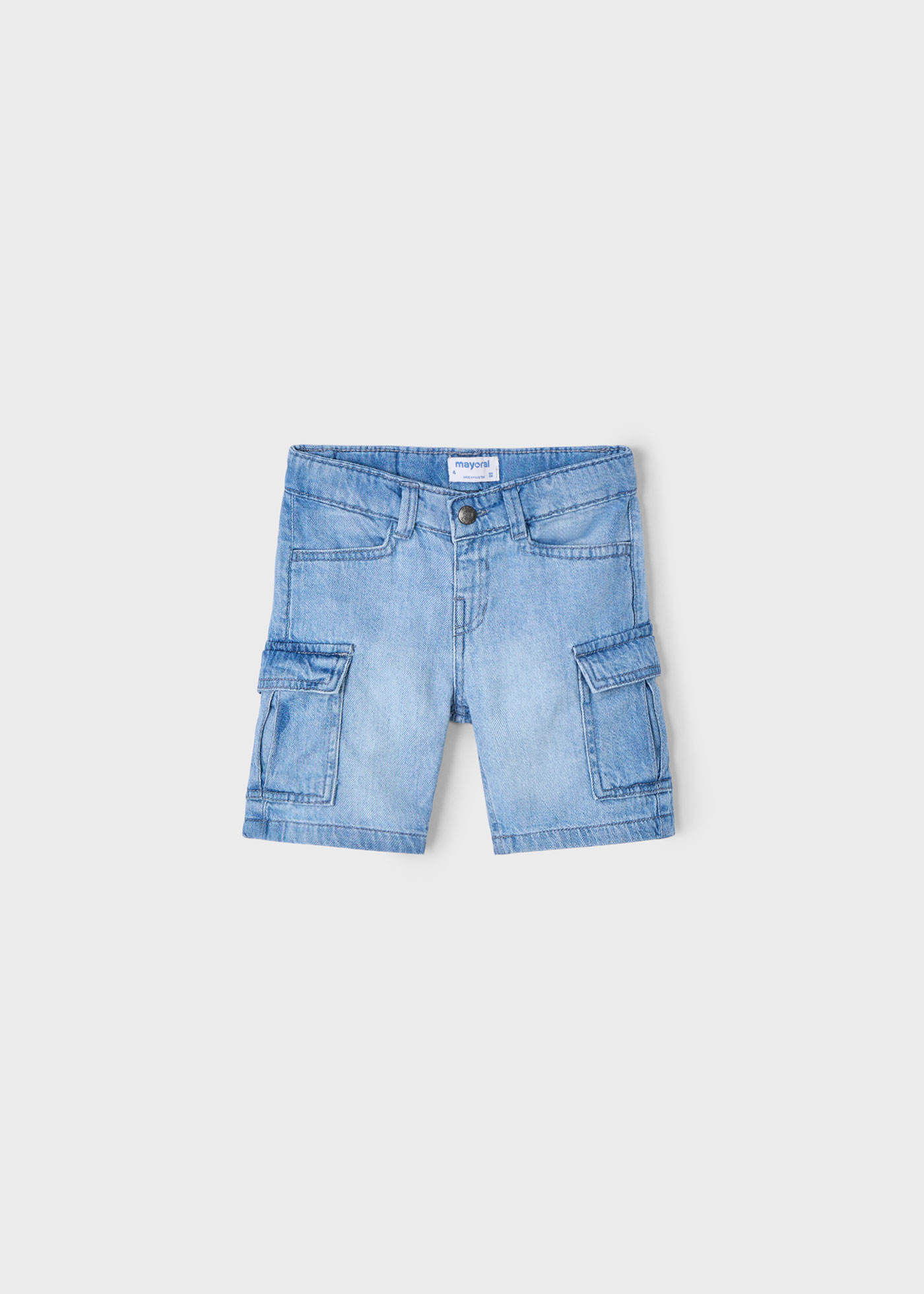 Bermuda en denim cargo garçon