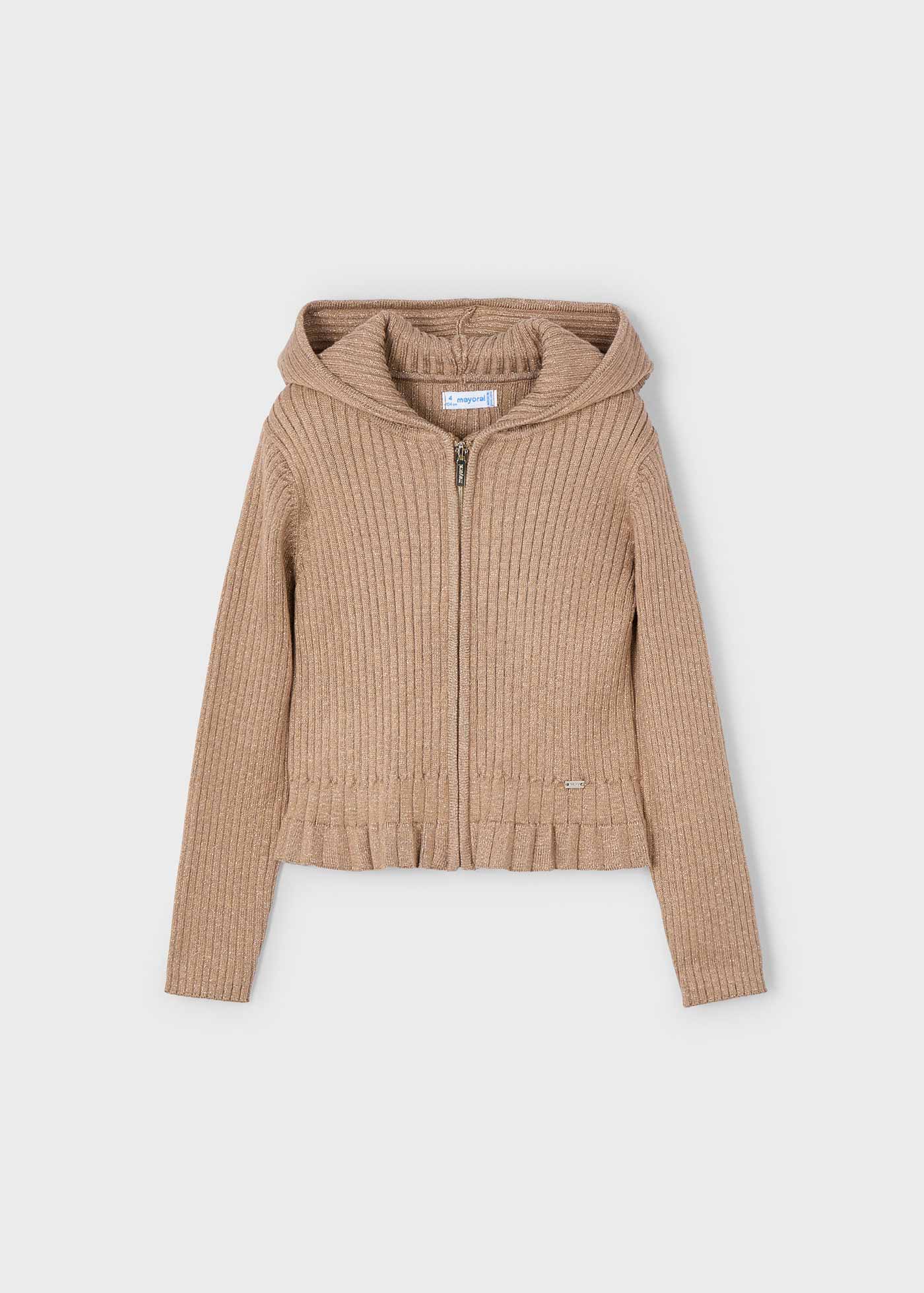 Cardigan à capuche en tricot fille