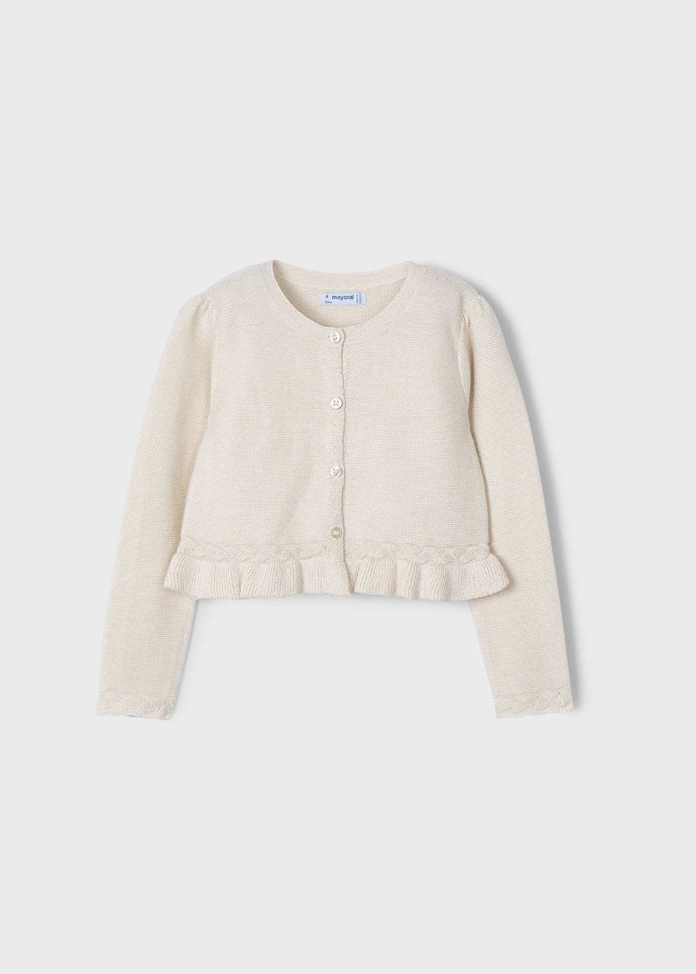 Cardigan tricoté avec détails tressés fille