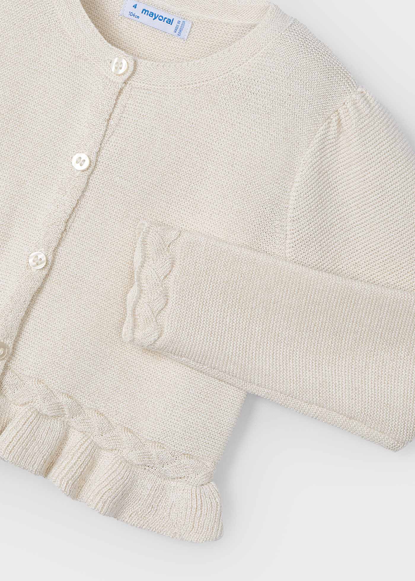 Cardigan tricot cu detalii impletite fetita