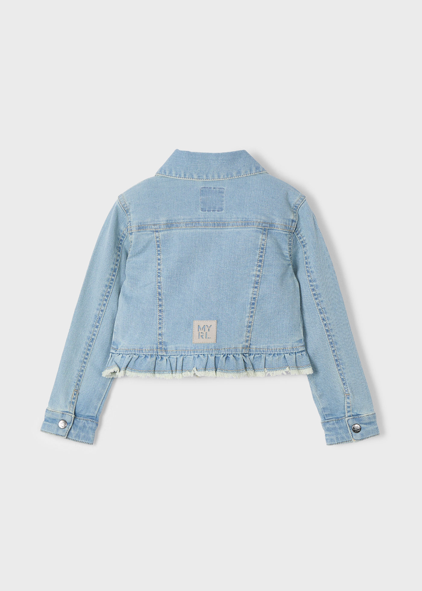 Jeansjacke Rüschensaum Mädchen