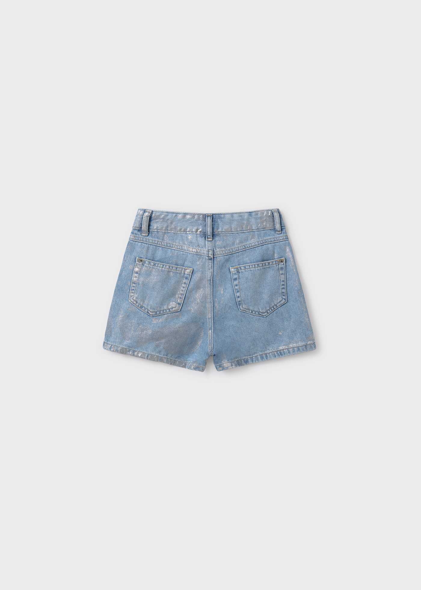 Short en denim à taille haute fille