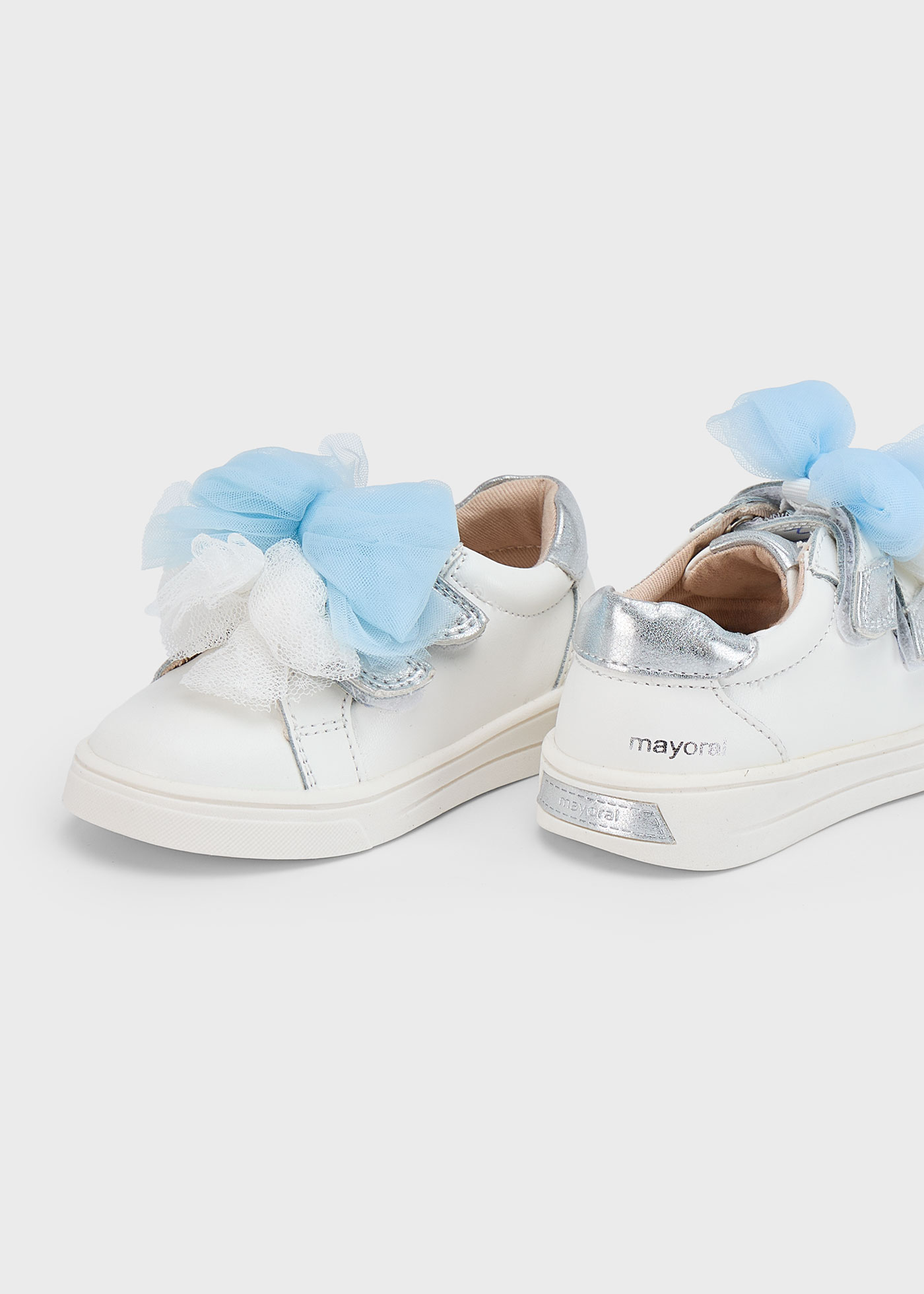 Scarpe sportive fiocco pelle neonata