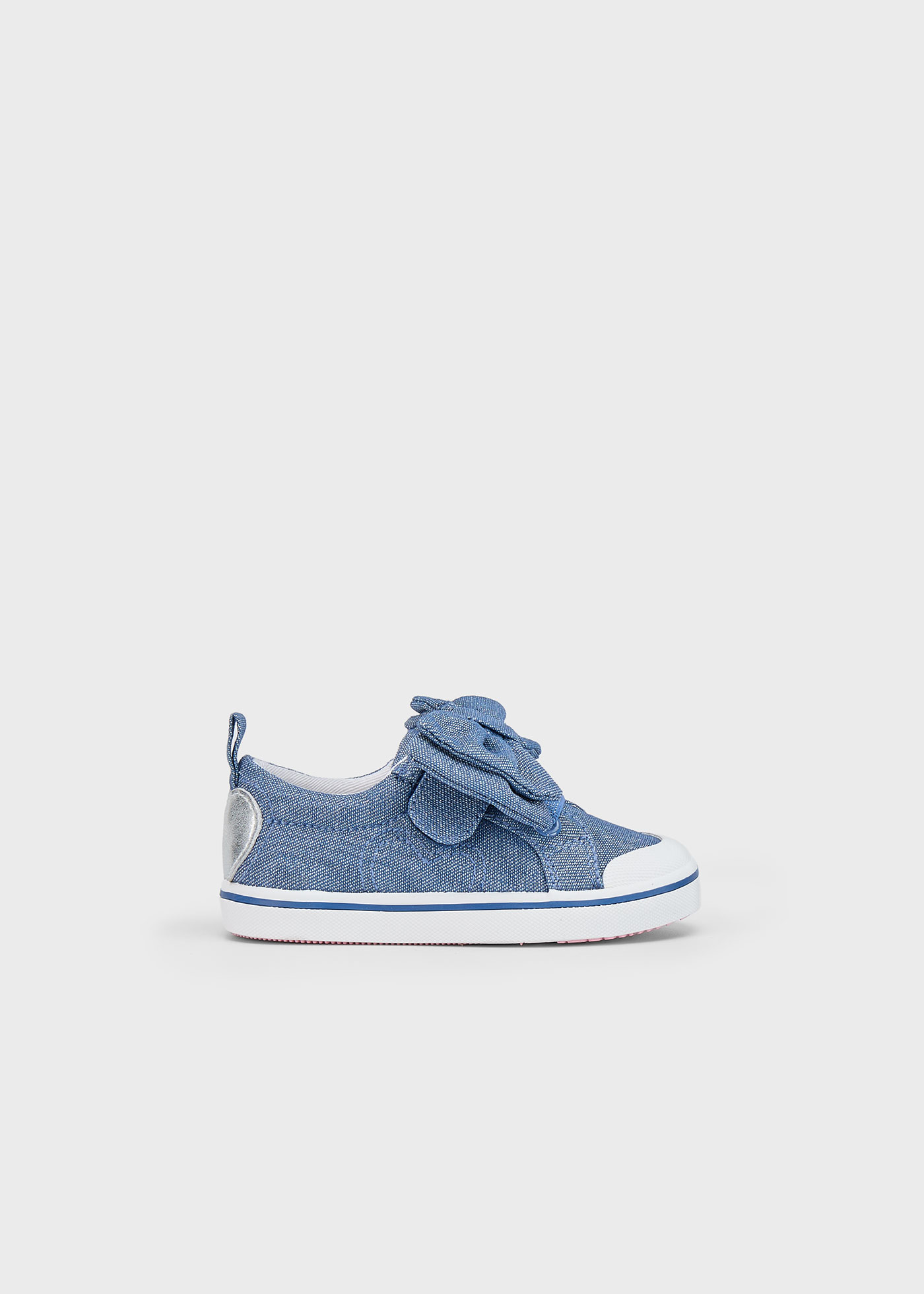 Scarpe sportive fiocco tela neonata