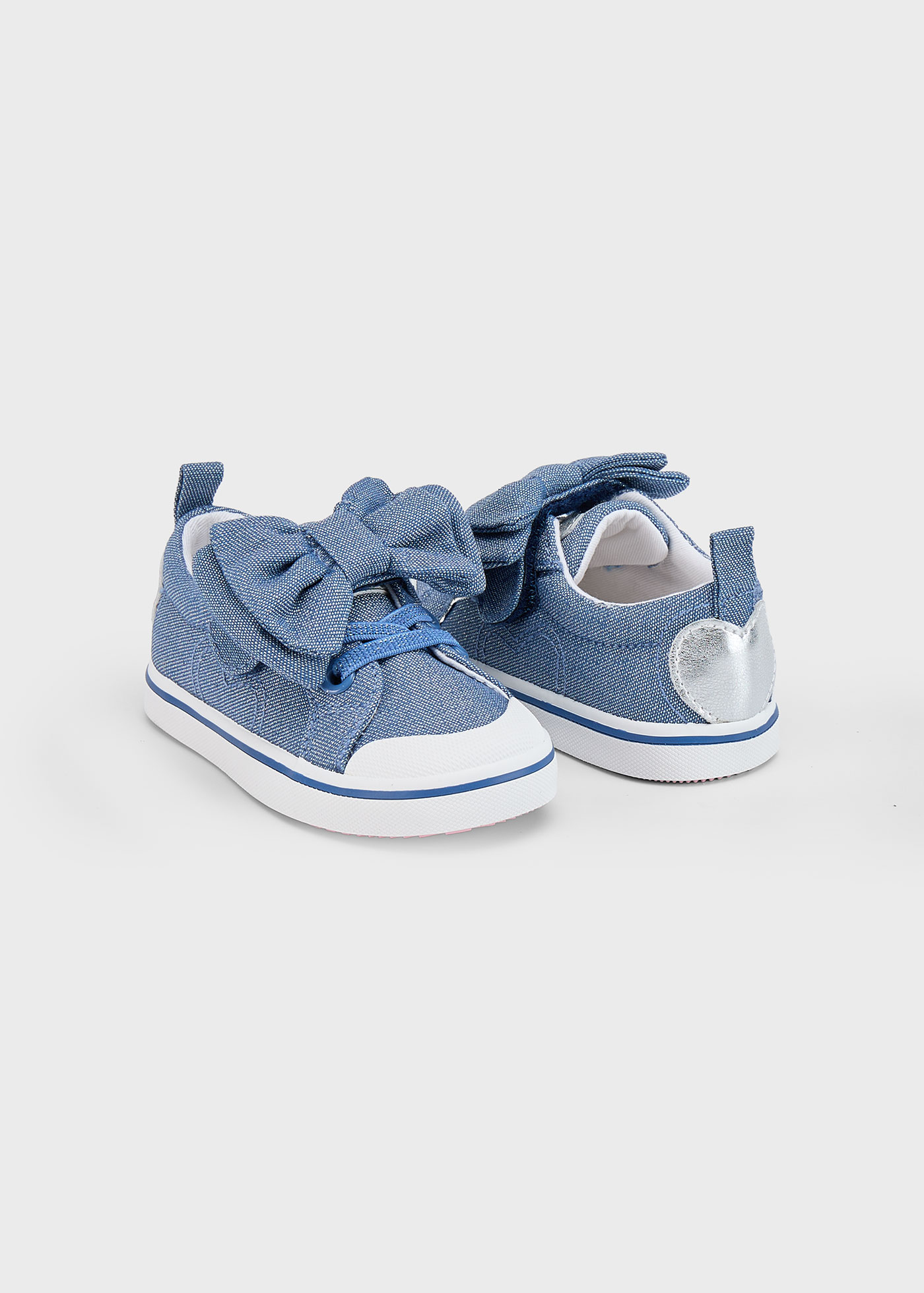 Scarpe sportive fiocco tela neonata