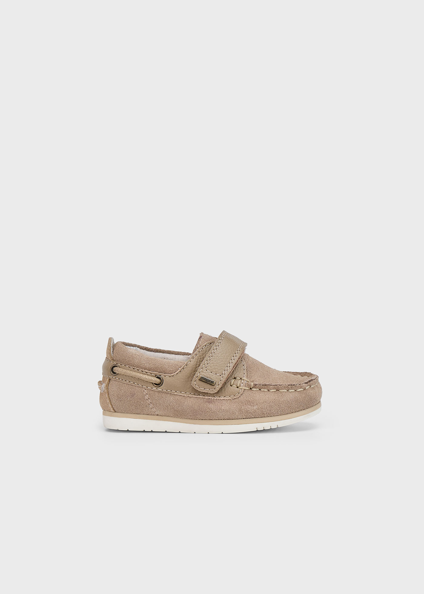 Scarpe modello nautico crosta di pelle neonato