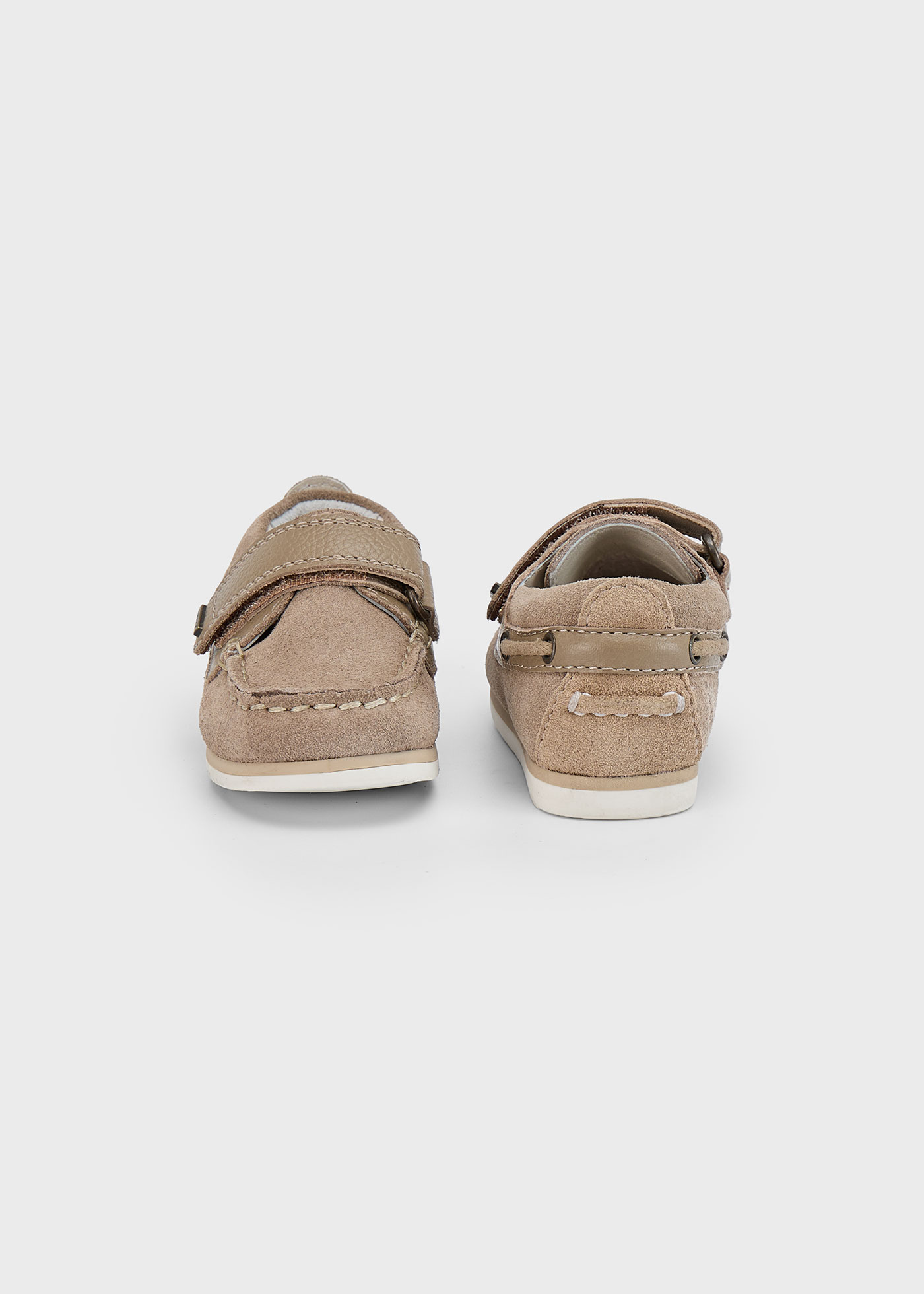 Scarpe modello nautico crosta di pelle neonato