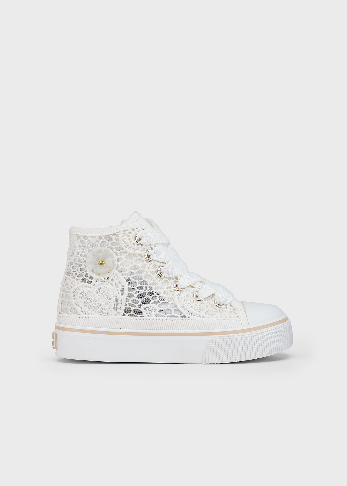 Girl Openwork High-Top Sneakers