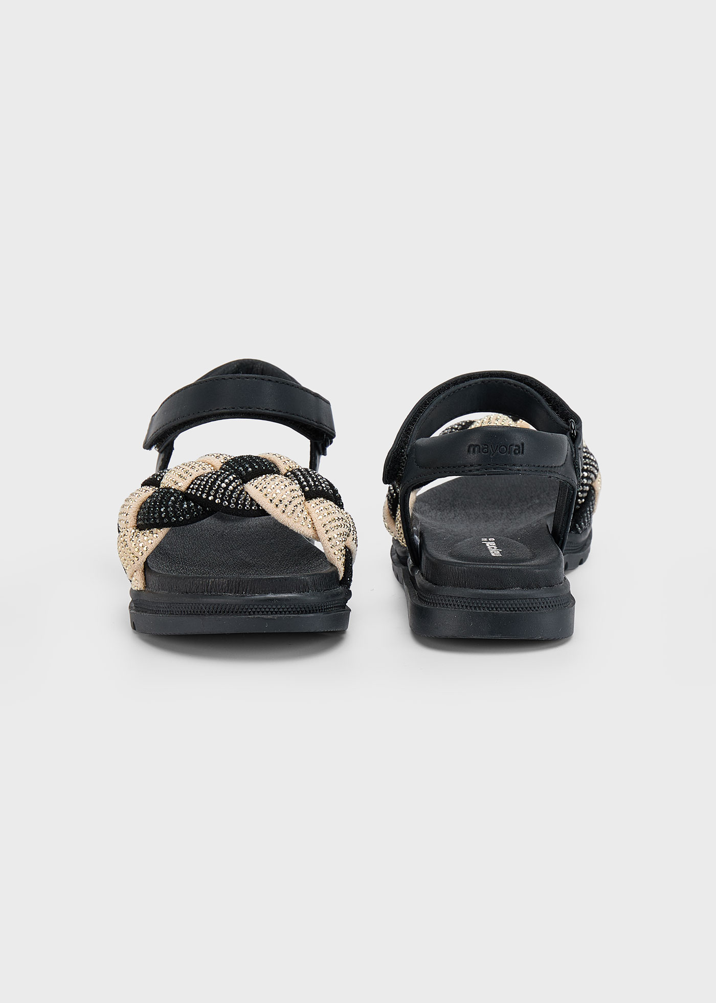 Girl decorative braided sandals