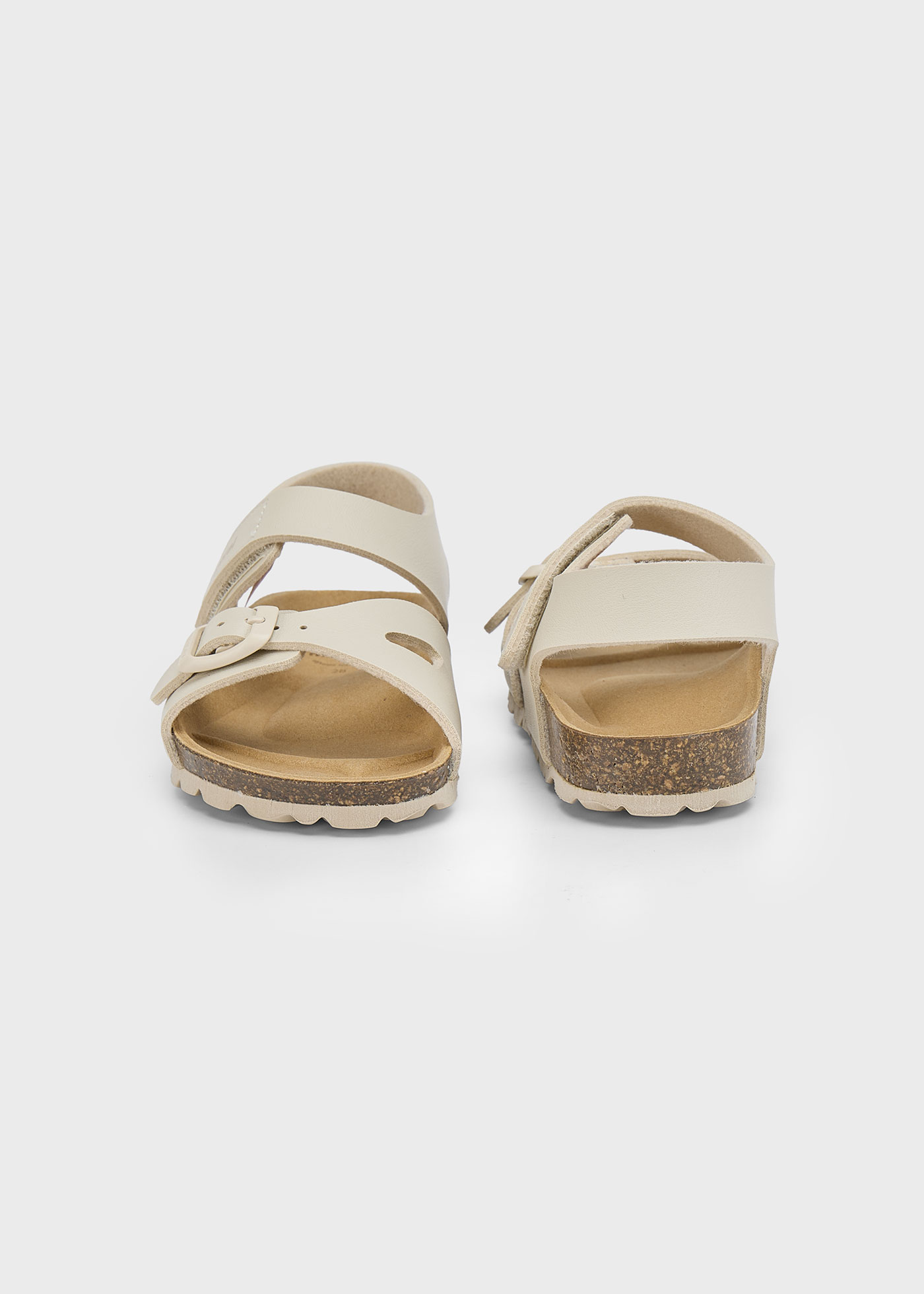Unisex leather buckle sandals
