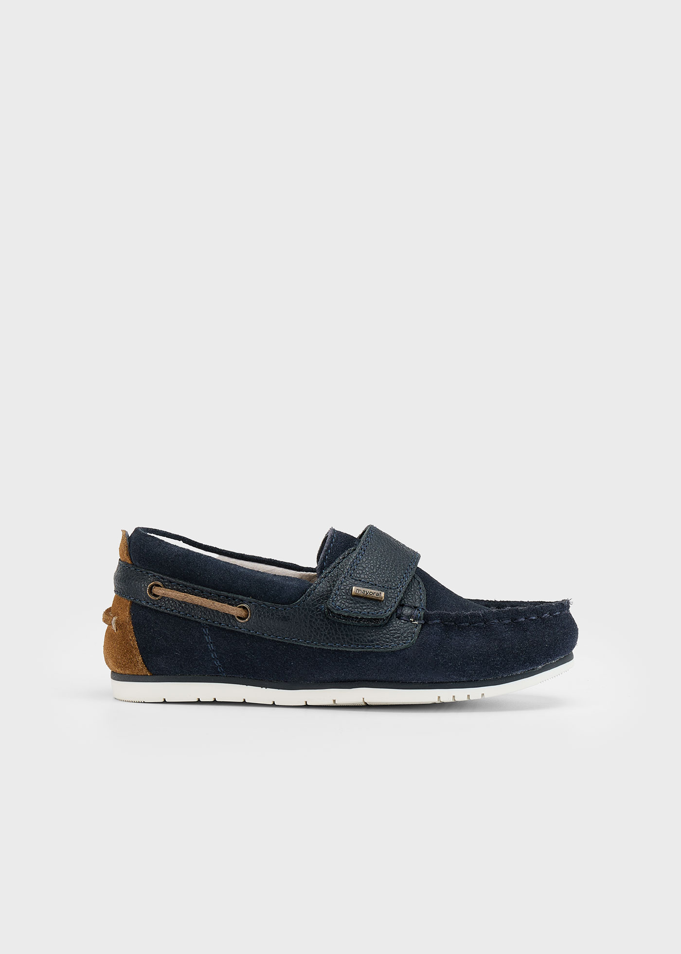 Scarpe modello nautico crosta di pelle bambino