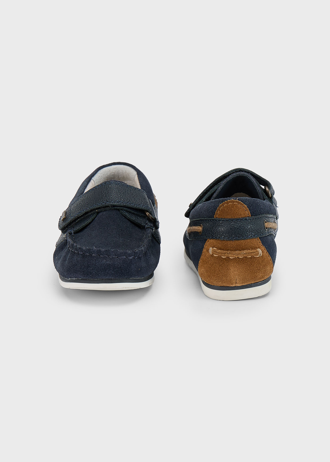 Scarpe modello nautico crosta di pelle bambino