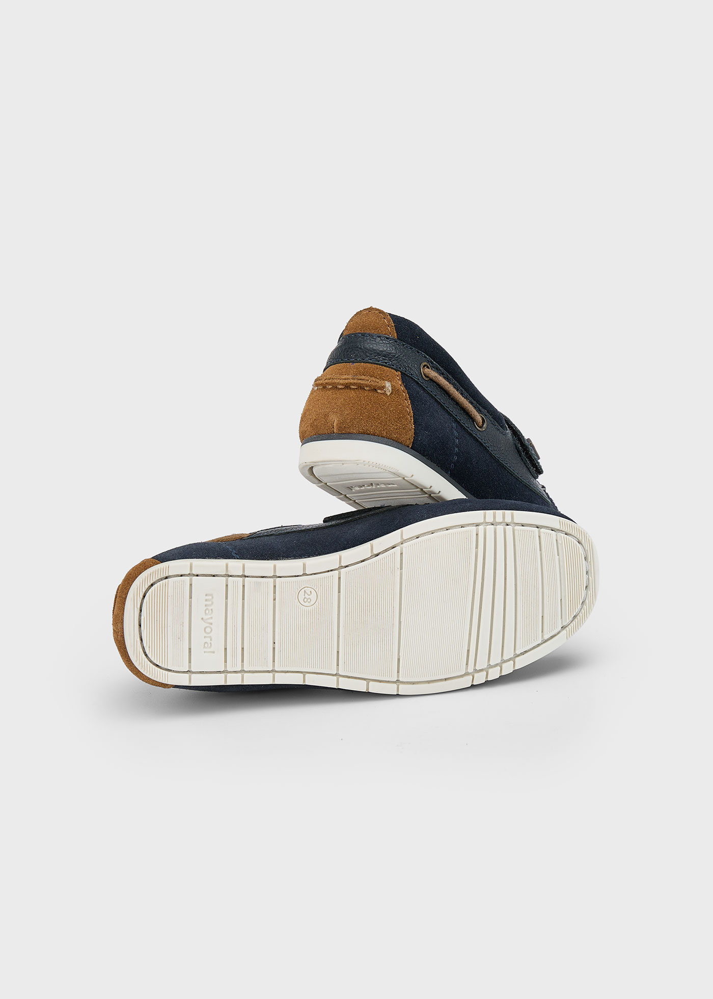 Scarpe modello nautico crosta di pelle bambino