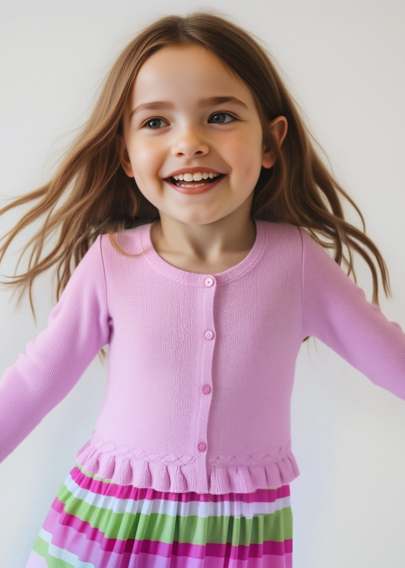 Cardigan tricot dettagli intrecciati bambina