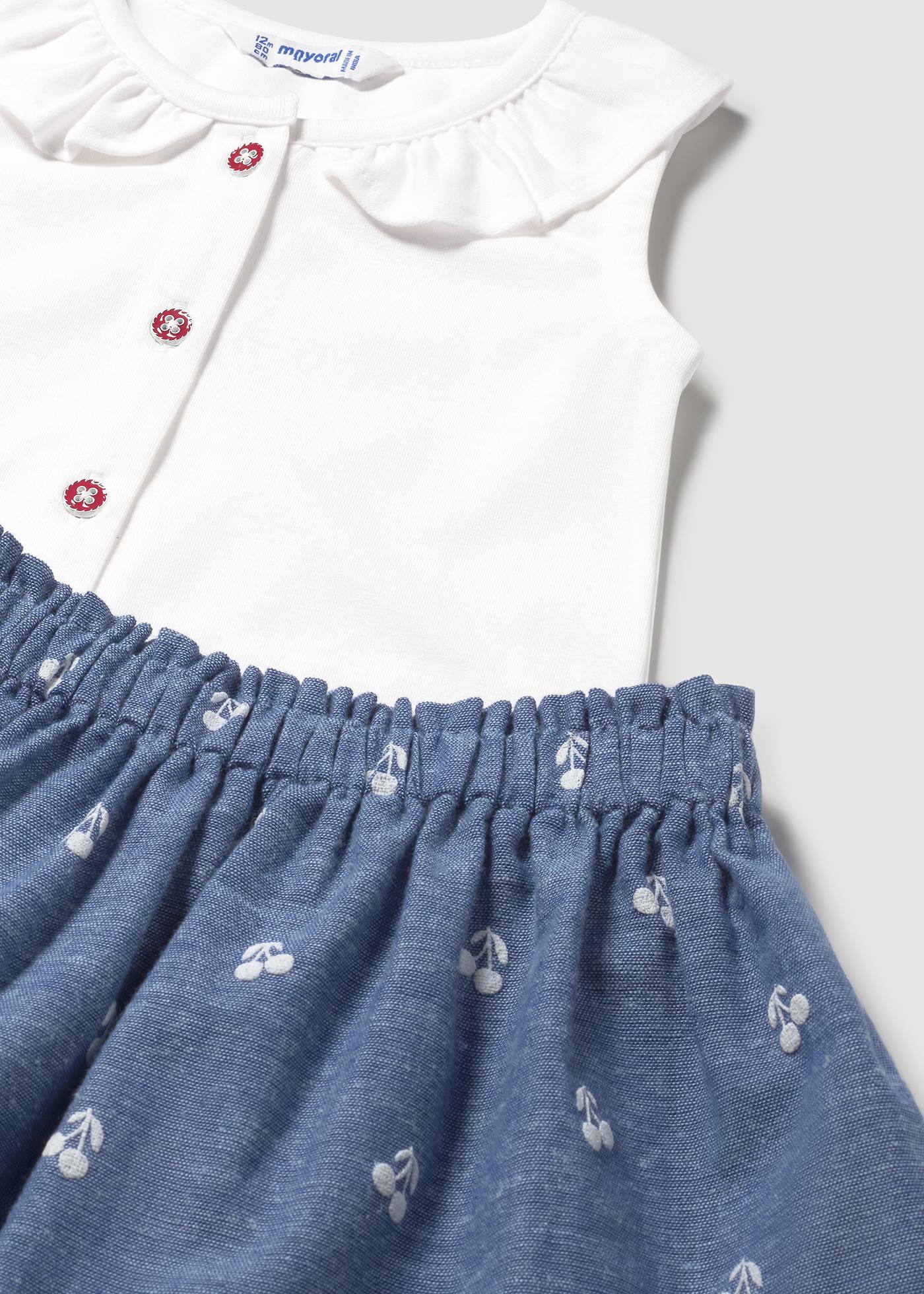 Conjunto falda bordado bebé