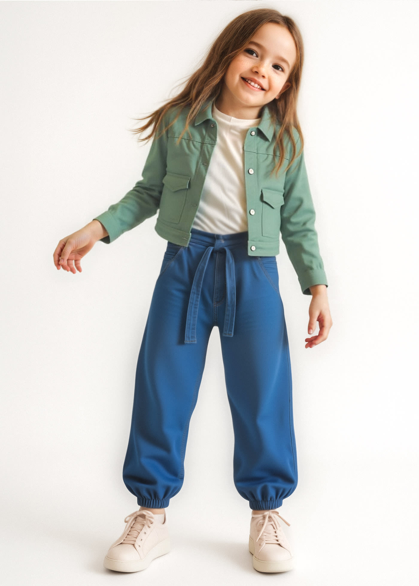 Girl flowy balloon trousers