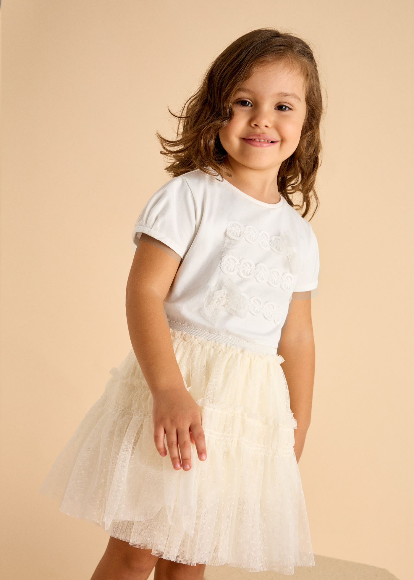 Jupe en tulle plumeti fille