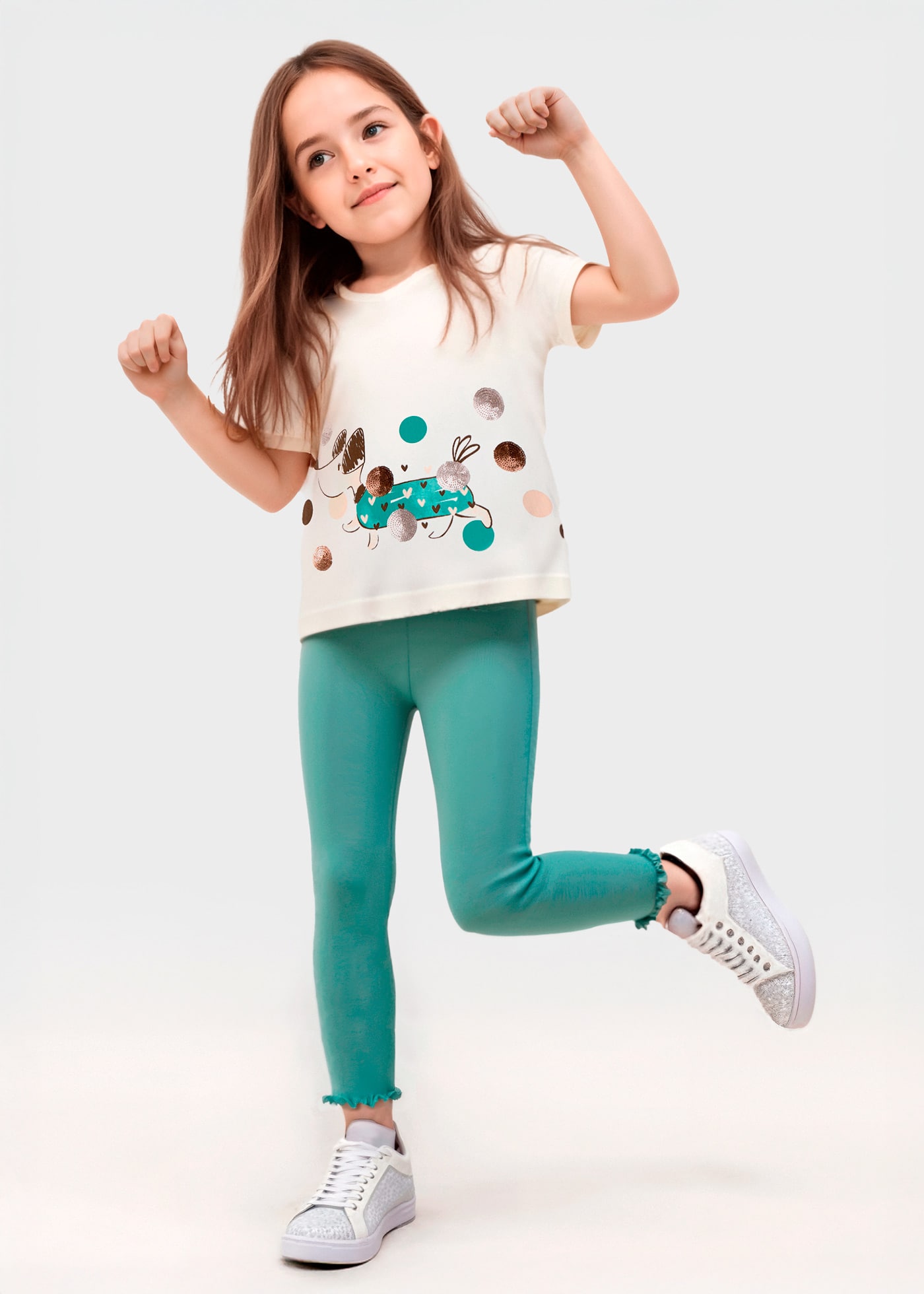 Conjunto legging e t-shirt cachorro menina