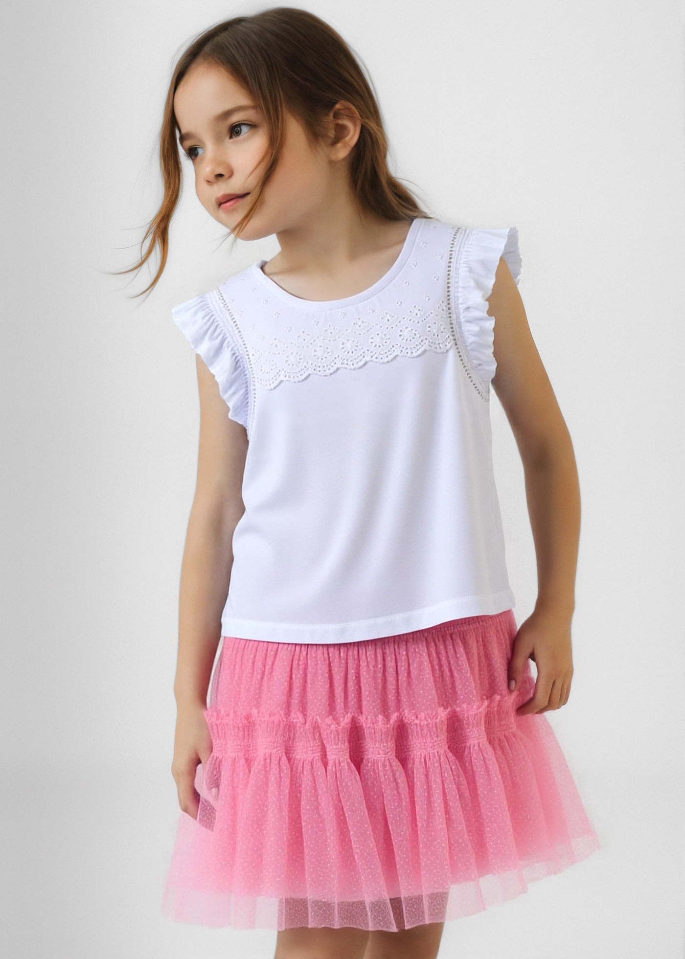 Jupe en tulle plumeti fille