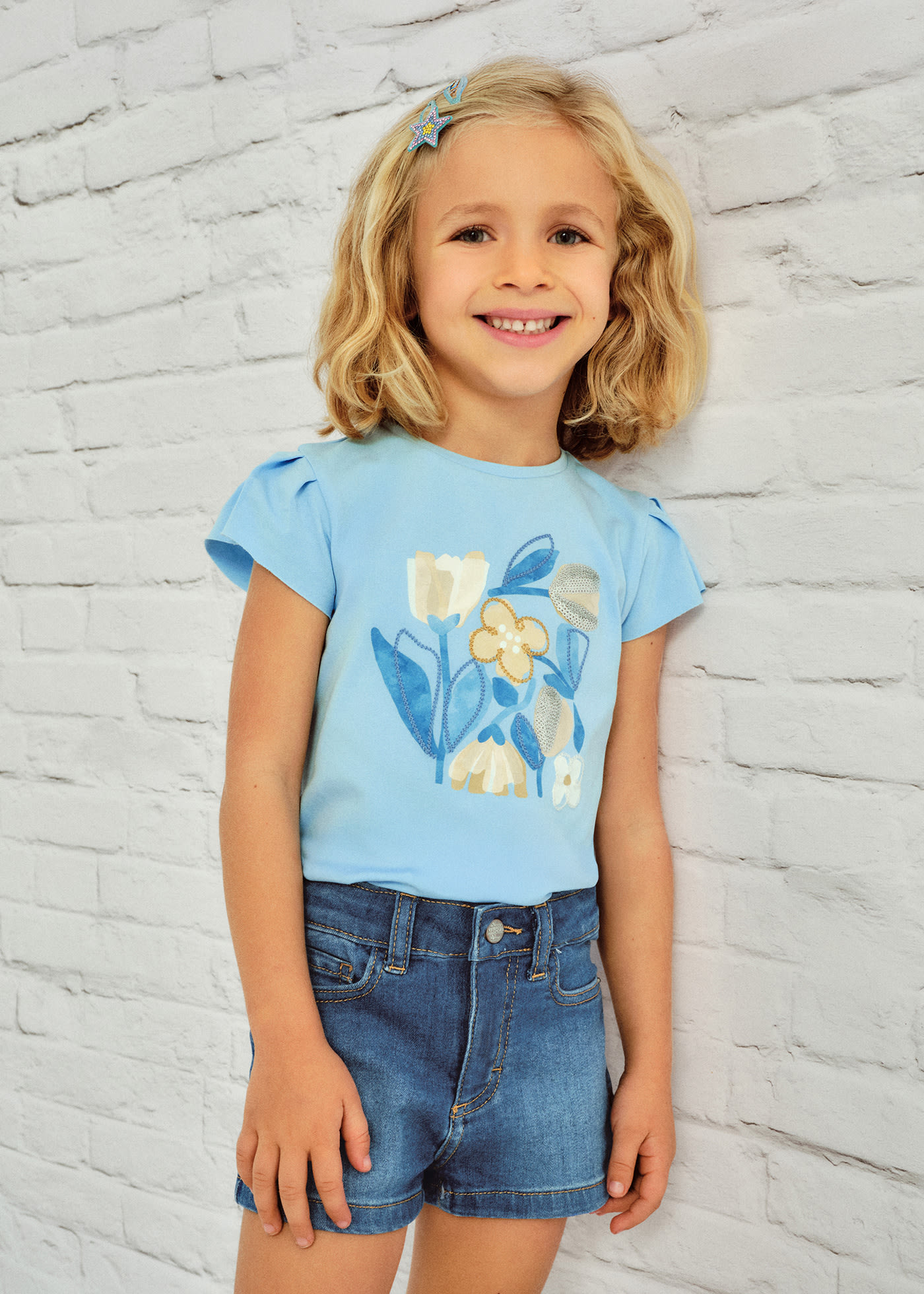 Kurze Jeanshose basic Mädchen