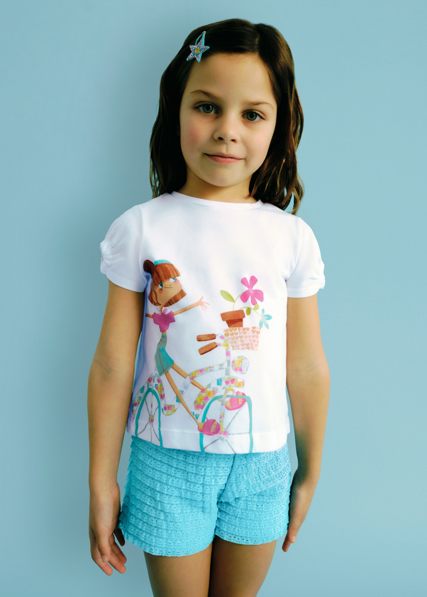 Conjunto short fantasía y playera niña
