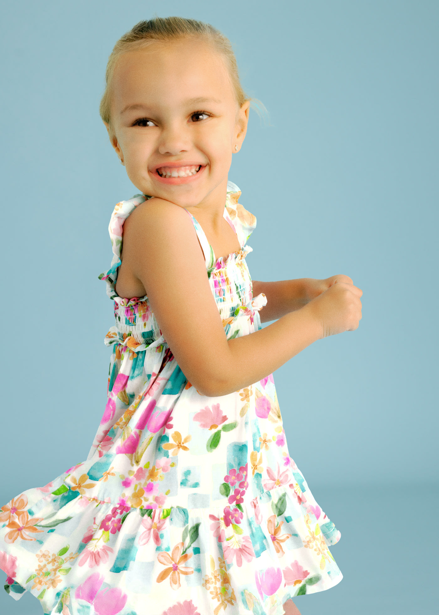 Vestido estampado con diadema niña