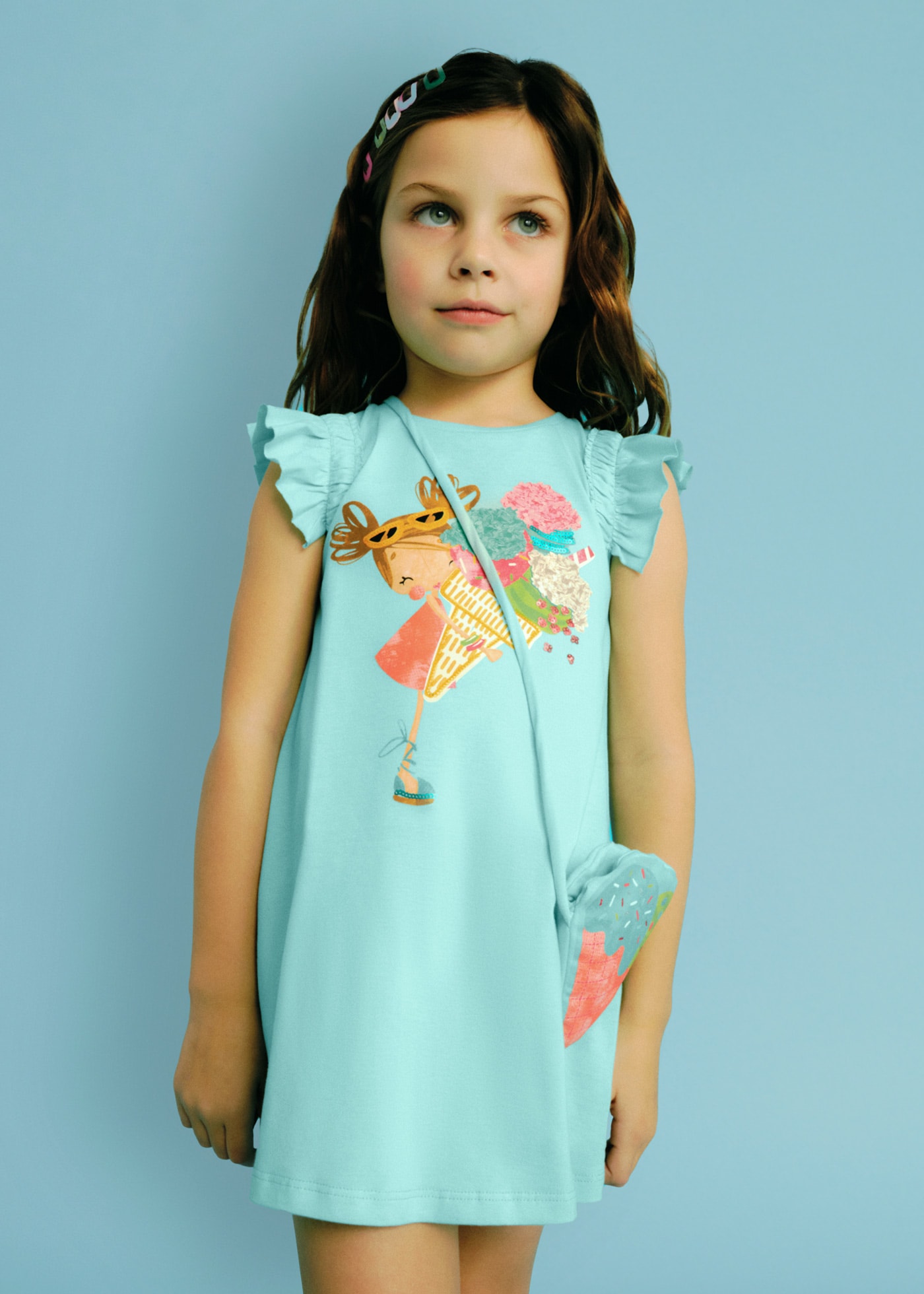 Vestido con bolso helado niña