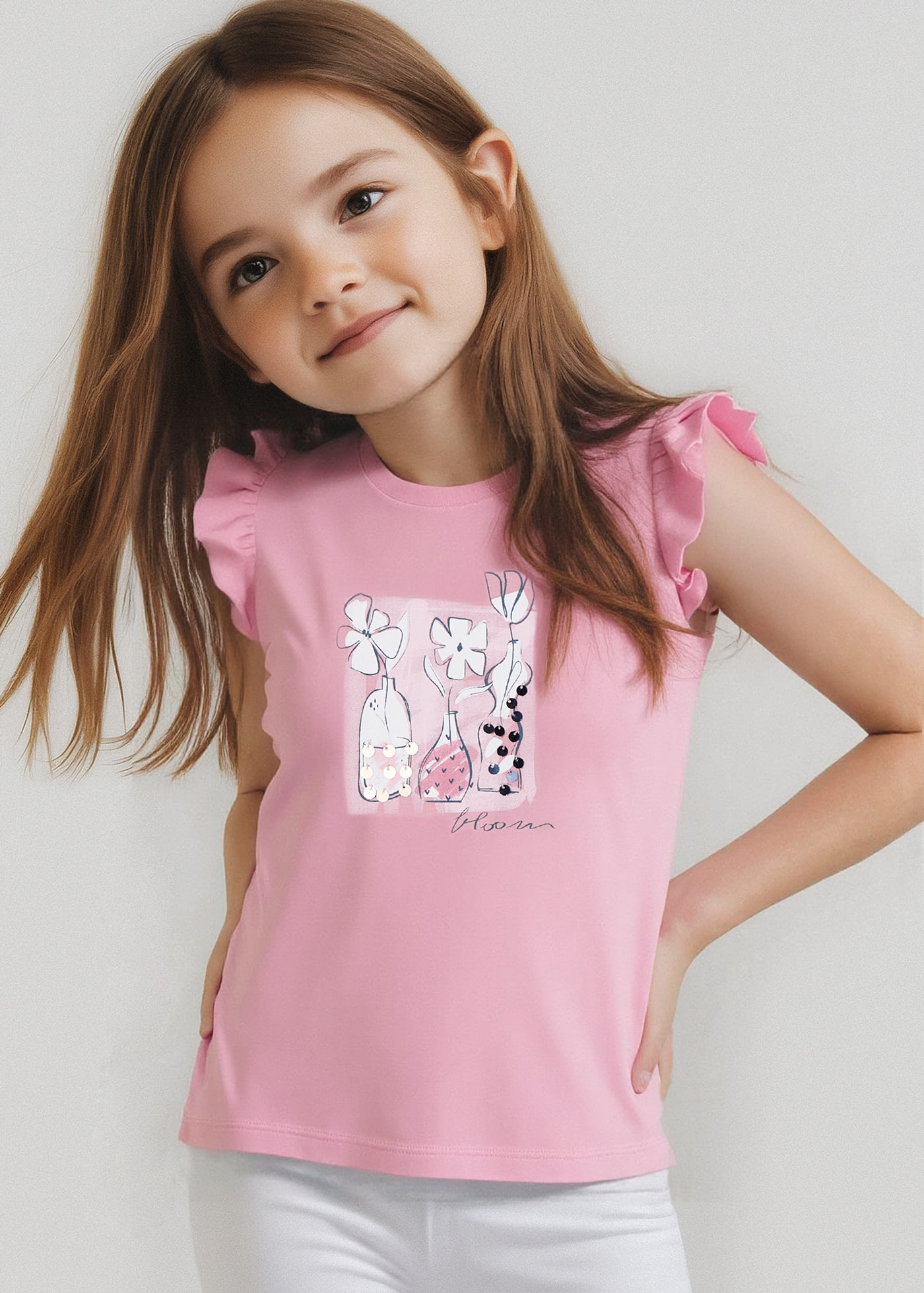 Girl applique t-shirt