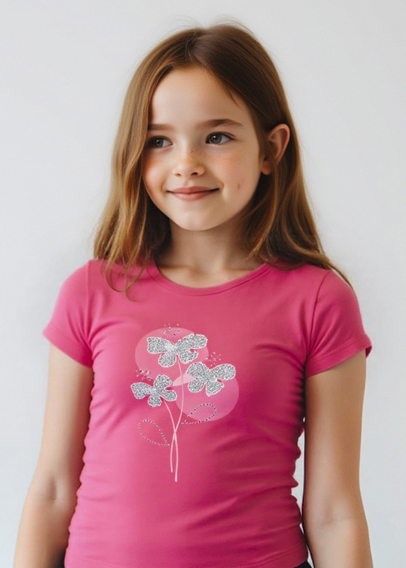 Camisola básica flores menina