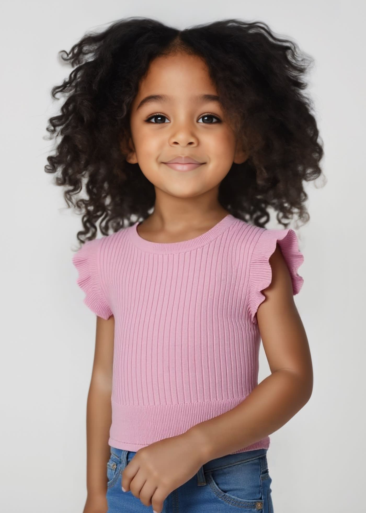 Top tricot costine bambina