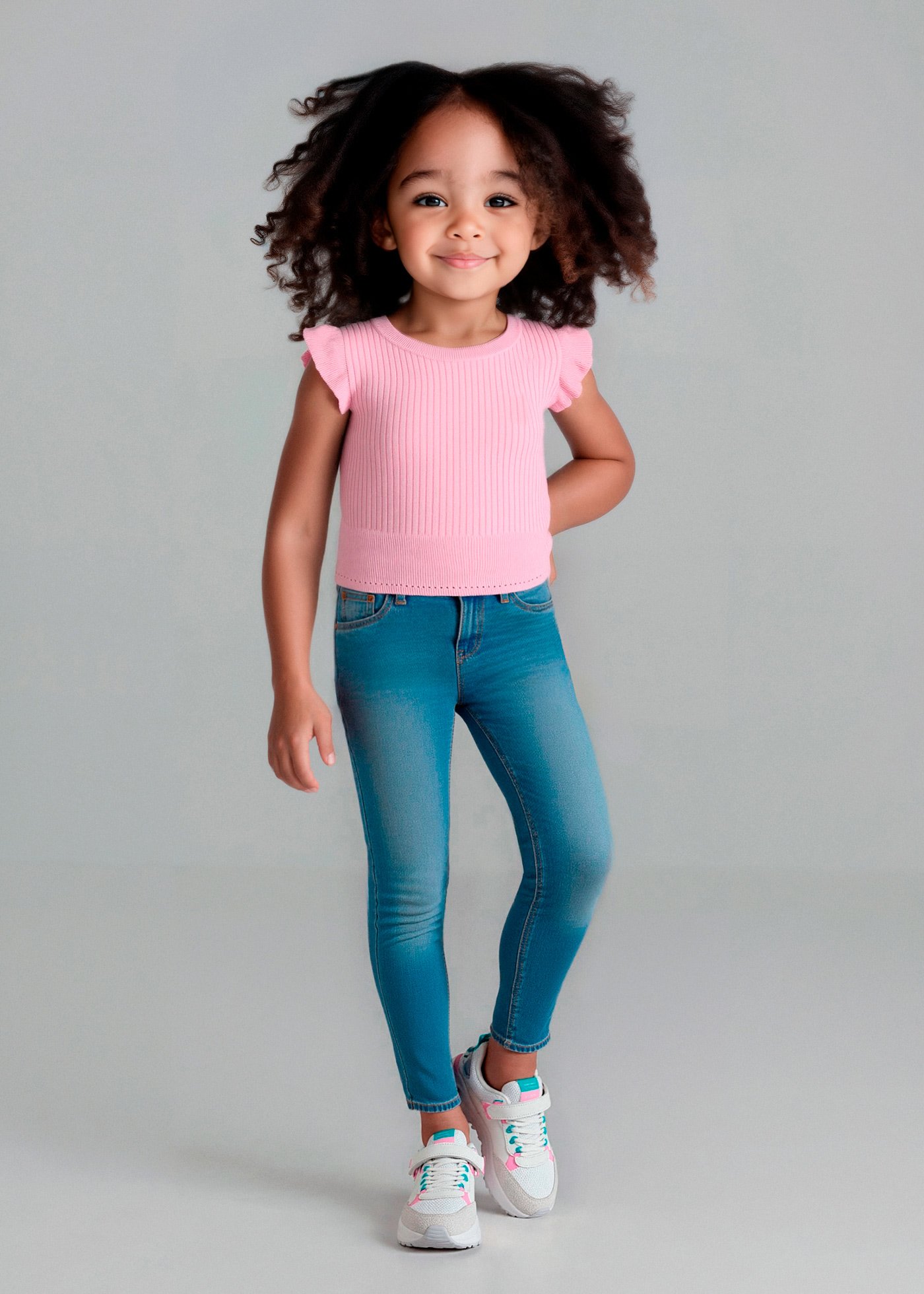 Pantalón vaquero pitillo básico niña