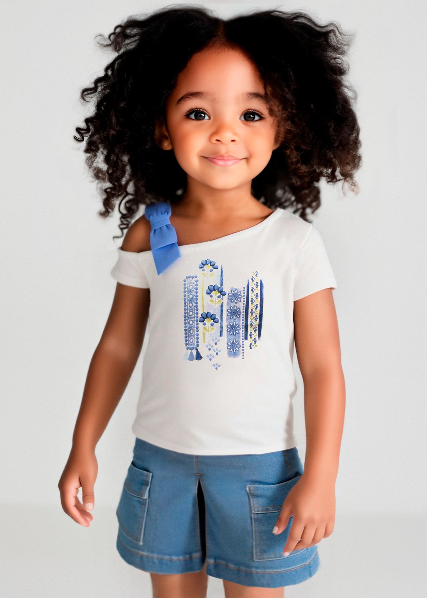 Pantalón corto vaquero cargo niña