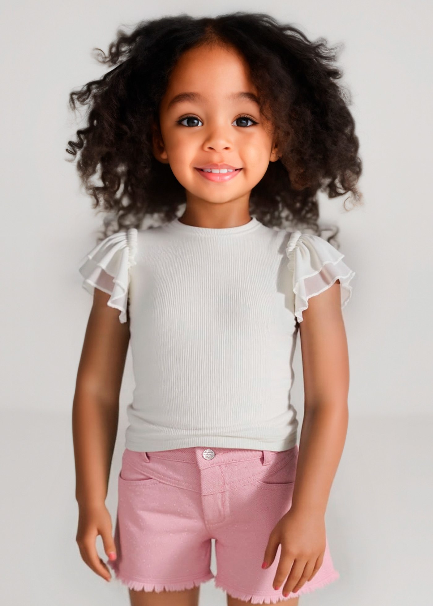 Pantaloncino orlo sfrangiato bambina