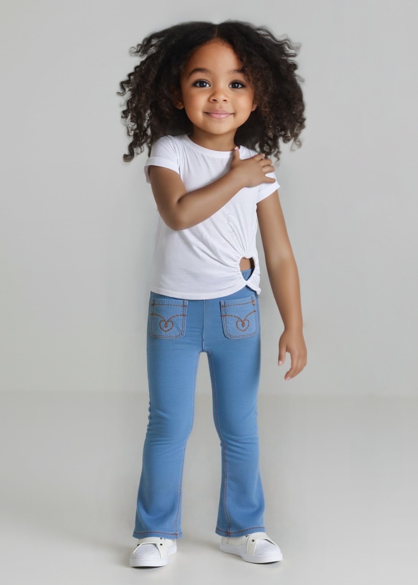 Colanti denim evazati fetita